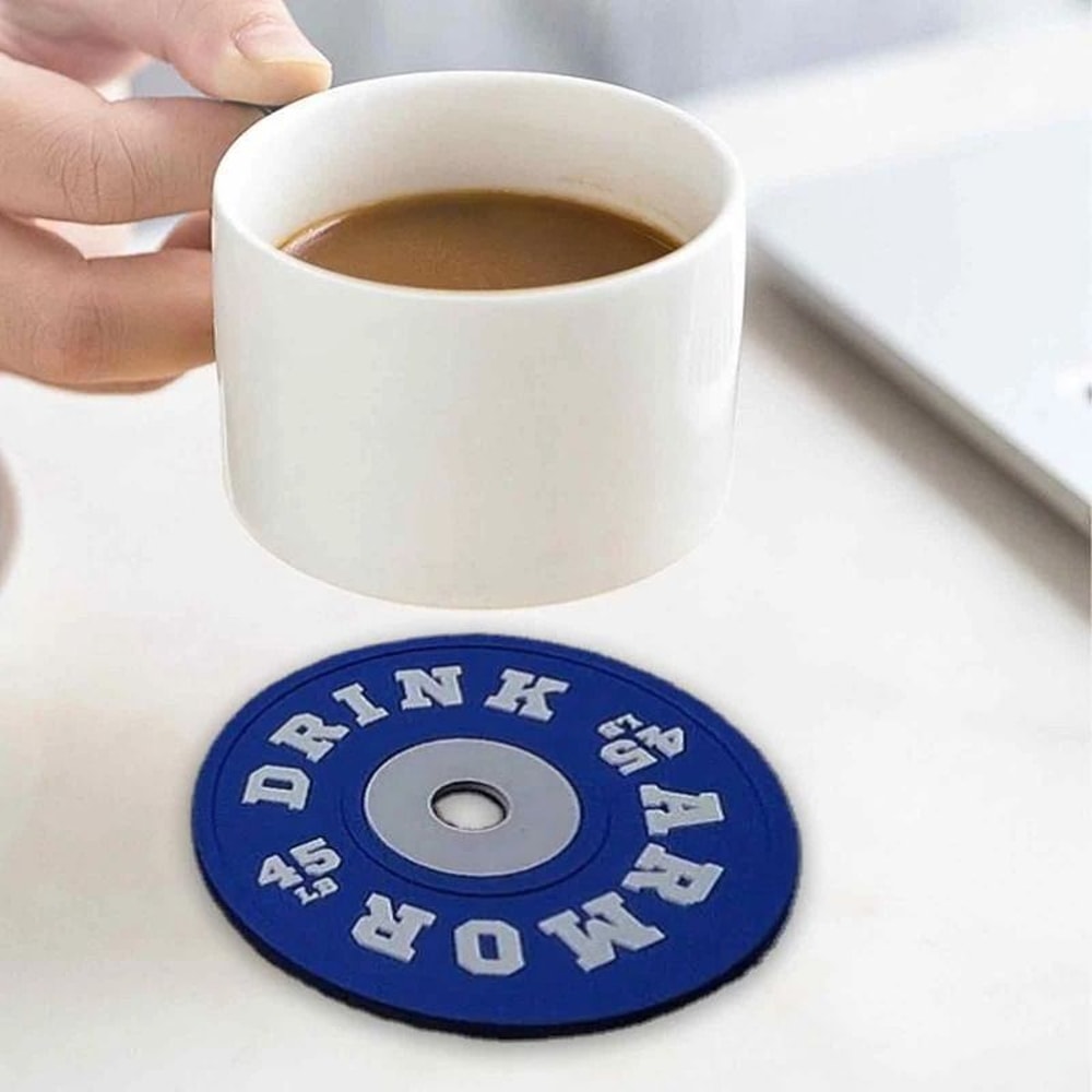 IronGrip Gym Plate Coasters HeavyDuty Silicone Table Protection 3