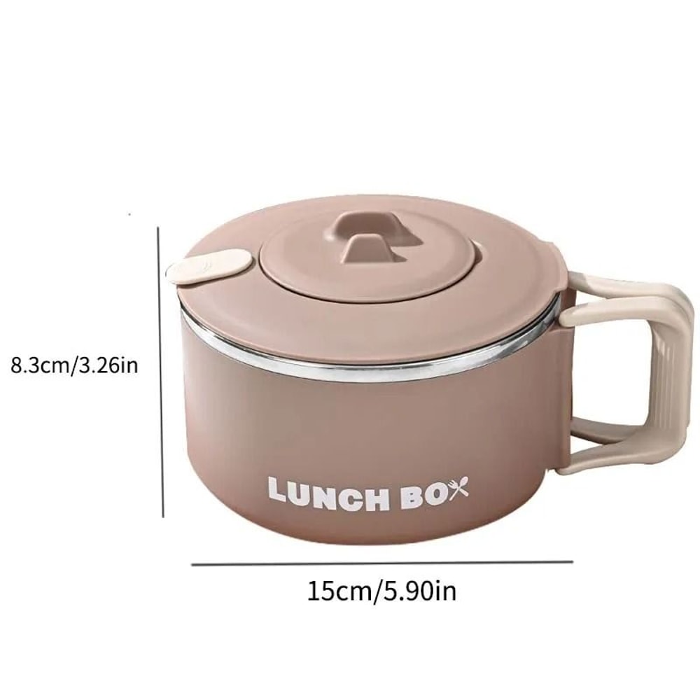304 Stainless Steel Ramen Bowl Large Capacity Lunch Box With Lid 5