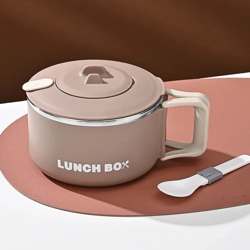 304 Stainless Steel Ramen Bowl Large Capacity Lunch Box With Lid 7