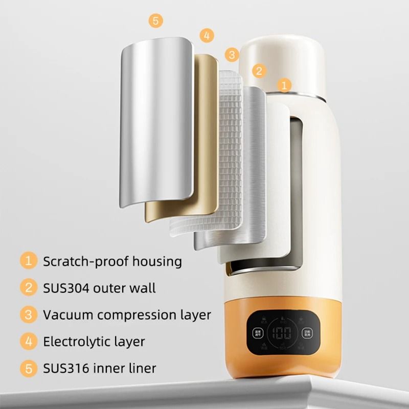 Smart Travel Heating Cup 600ml Portable Electric Kettle With Precision Temperature 6