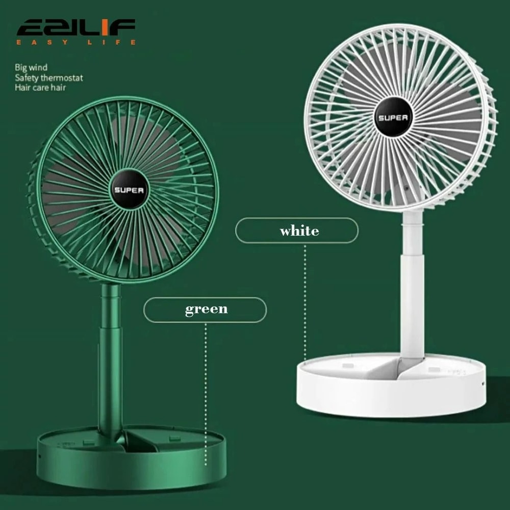 Foldable Desktop Power Fan USB Rechargeable Retractable Portable Cooler 0