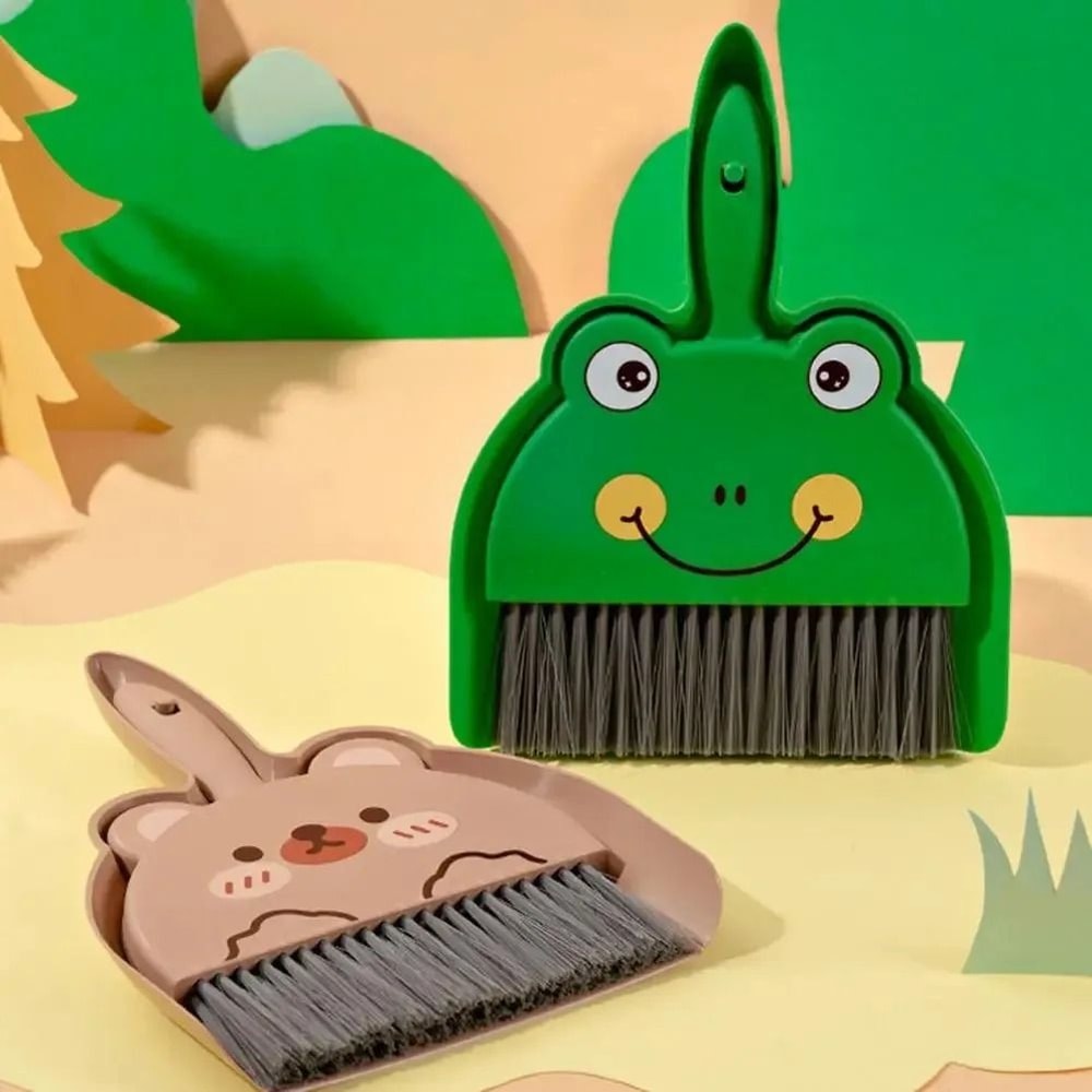 Cartoon Mini Broom Dustpan Set Desktop Keyboard Cleaning Duo 4