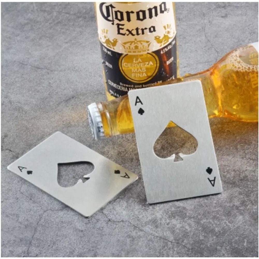 Ace Of Spades Wallet Bottle Opener Credit Card Sized Stainless Steel Opener 1