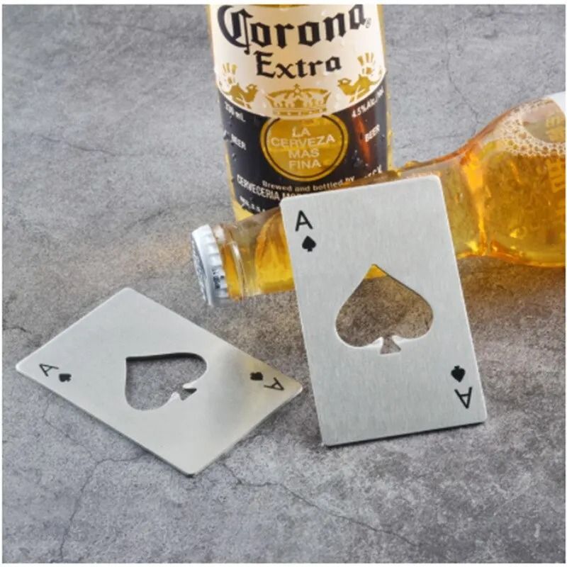 Ace Of Spades Wallet Bottle Opener Credit Card Sized Stainless Steel Opener 1