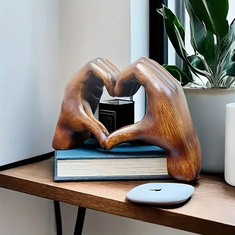 Modern Eternal Heart Sculpture Handcrafted Resin Love Art Statue 4