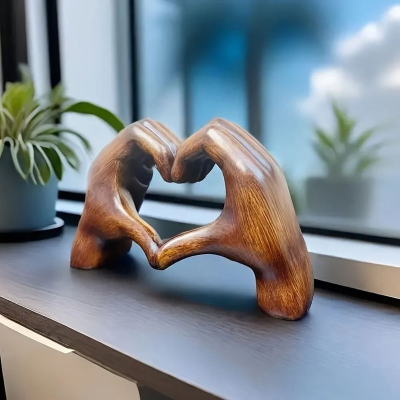 Modern Eternal Heart Sculpture Handcrafted Resin Love Art Statue 6