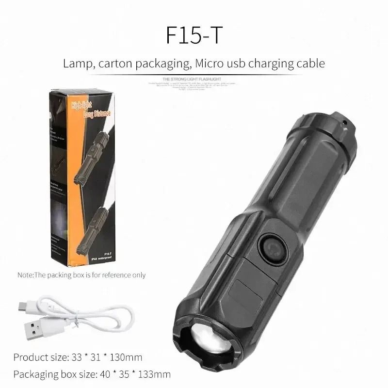 Telescopic Zoom Tactical Flashlight LongRange Rechargeable LED Torch 4