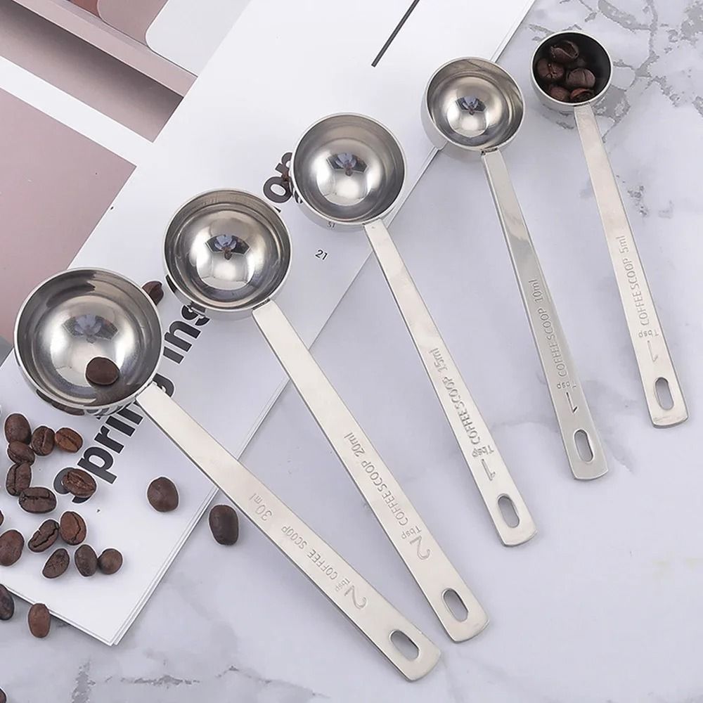 DualPurpose Coffee Scoop Tamper Stainless Steel Precision Measuring Spoon 0
