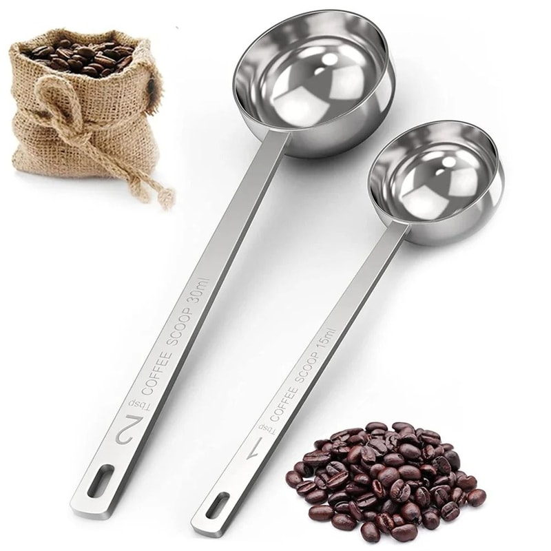 DualPurpose Coffee Scoop Tamper Stainless Steel Precision Measuring Spoon 2