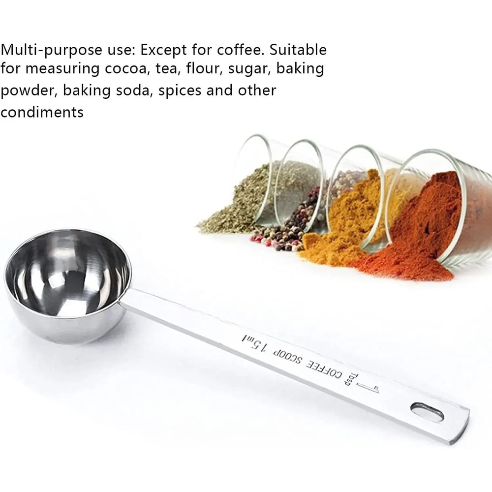 DualPurpose Coffee Scoop Tamper Stainless Steel Precision Measuring Spoon 4