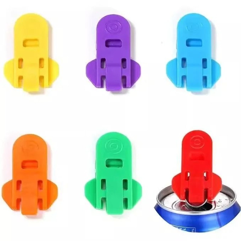 6Piece MultiColor Can Opener Sealer Set Dustproof Beverage Protection 7