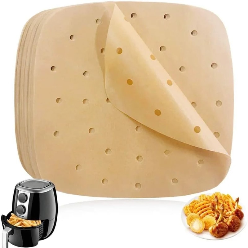 Perforated Air Fryer Liners 100Piece HighTemperature Baking Paper Set 6