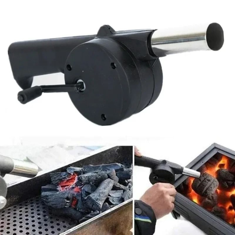 Manual HandCrank BBQ Air Blower Portable Fast Fire Starter For Grills Stoves 0