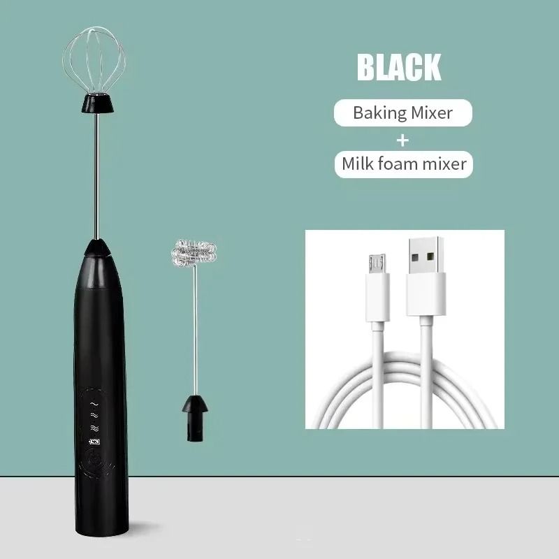 Portable USB Electric Egg Beater Handheld Coffee Frother Cream Whipper 10