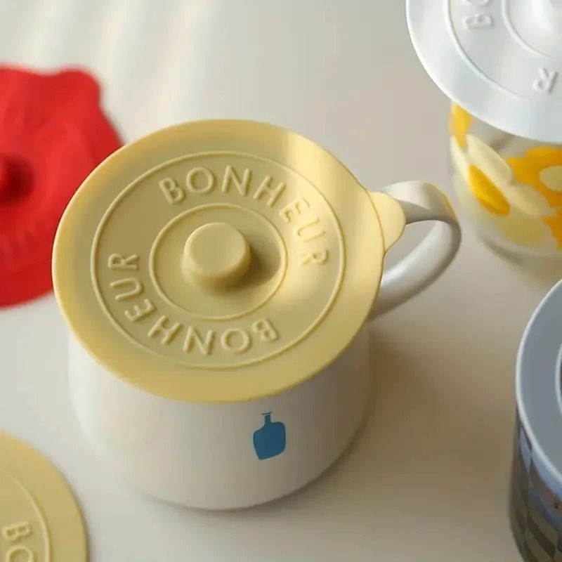 Concave Embossed Silicone Mug Lid Creative DustProof Water Cup Cover 3