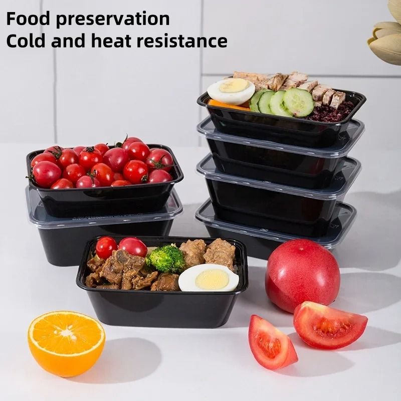 1000ml HeavyDuty Disposable Lunch Boxes 20Piece MicrowaveSafe Meal Prep Set 1