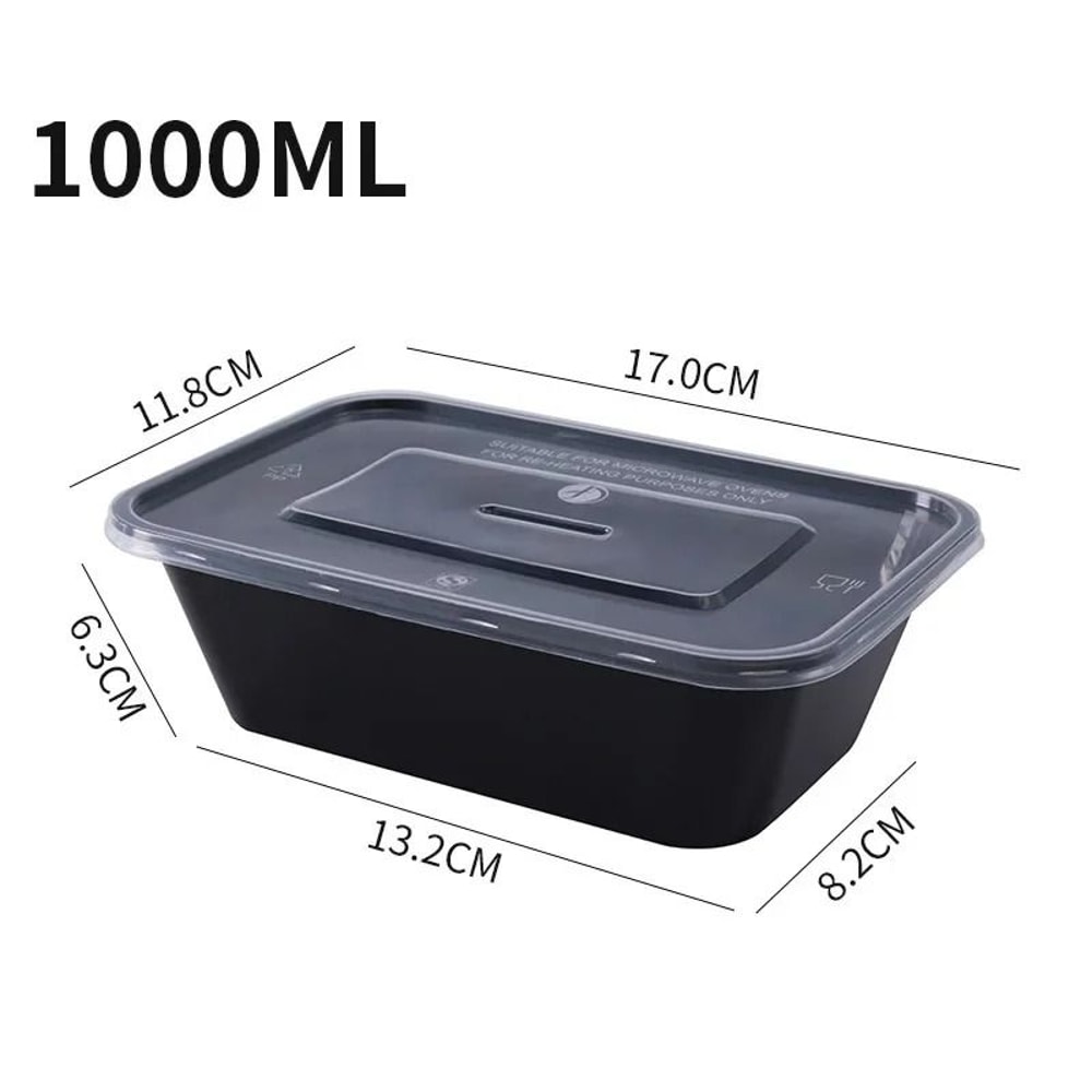 1000ml HeavyDuty Disposable Lunch Boxes 20Piece MicrowaveSafe Meal Prep Set 6