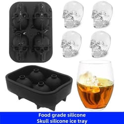 3d skull silicone ice mold – creative whiskey ice block maker