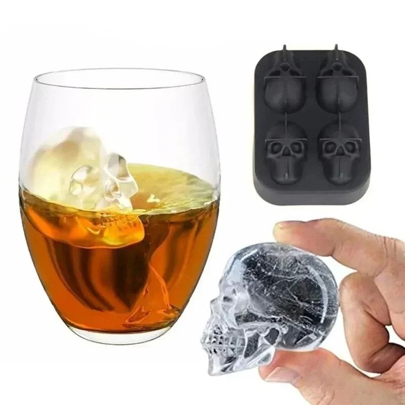 3D Skull Silicone Ice Mold Creative Whiskey Ice Block Maker 2