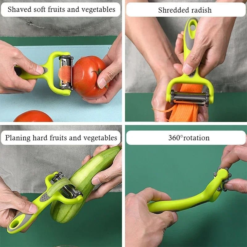 3In1 Rotary MultiPeeler Multifunction Julienne Vegetable Slicer 3