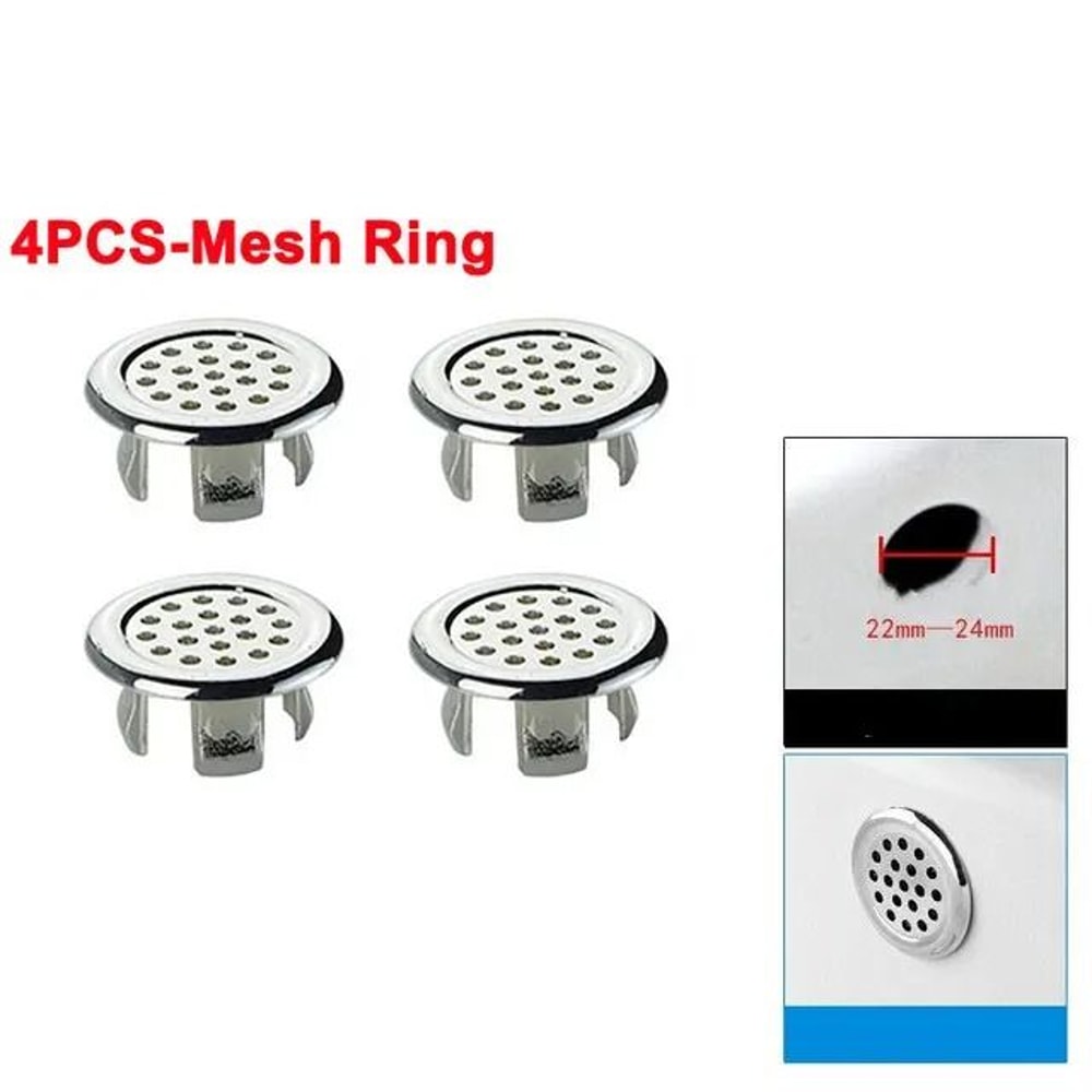 4Piece Universal Sink Overflow Covers Decorative Basin Drain Hole Accents 7