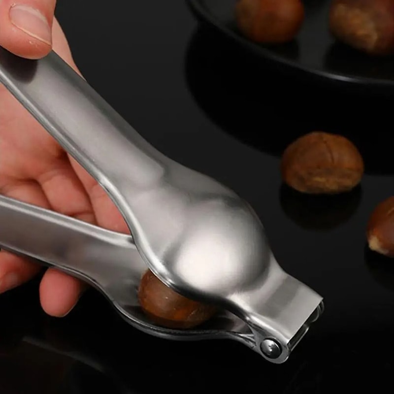 2In1 Stainless Steel Chestnut Opener HeavyDuty Nut Cracker Walnut Sheller 2