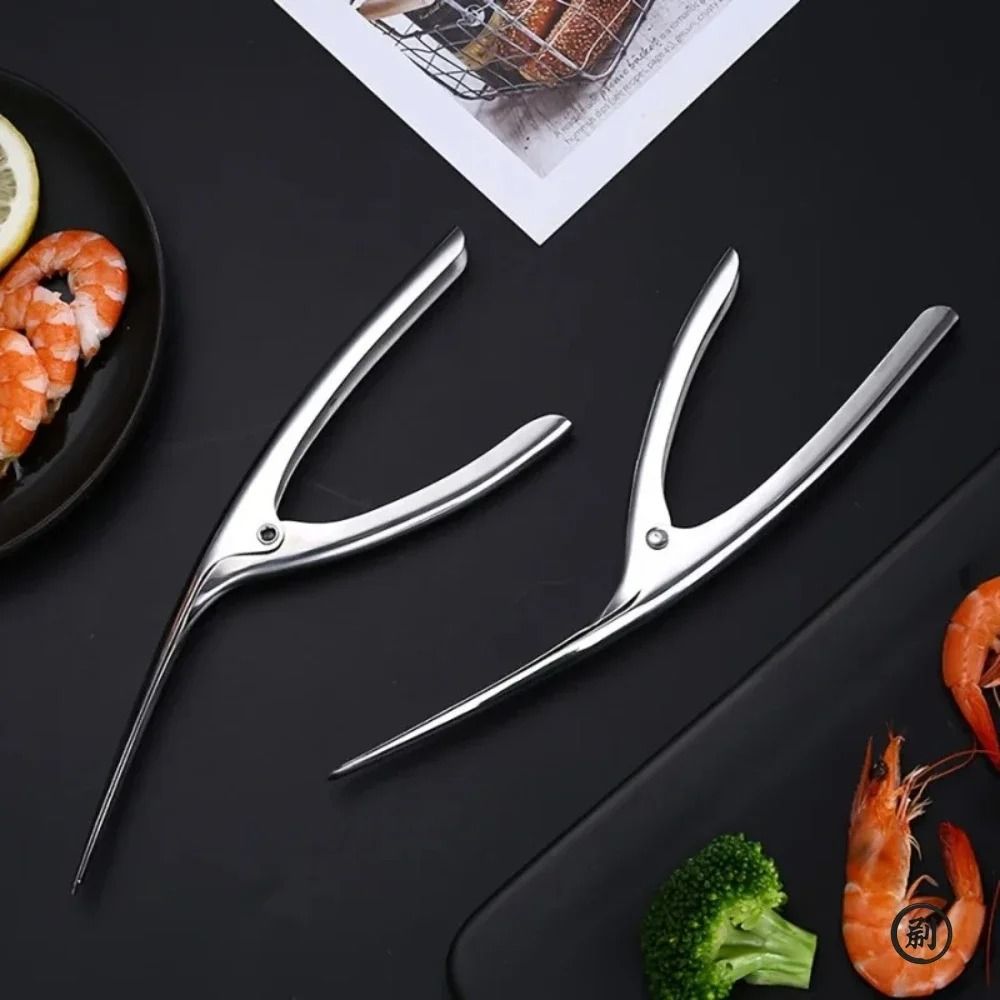 Stainless Steel Shrimp Deveined Device Professional Seafood Preparation Tool 3