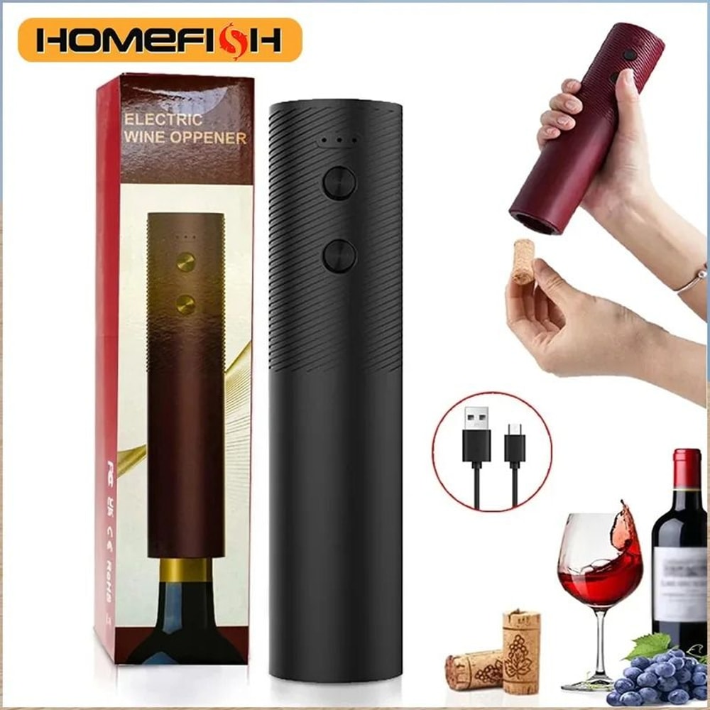 Automatic Electric Wine Bottle Opener Rechargeable OneClick Corkscrew 0