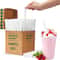 100Piece Individually Packaged Straws Transparent Disposable Drinking Set 0