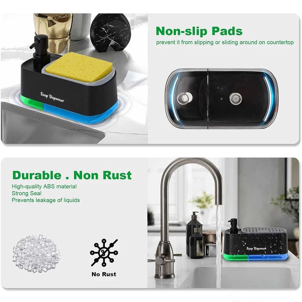 Acrylic Hand Dish Soap Dispenser Set Minimalist Kitchen Countertop Organizer 4