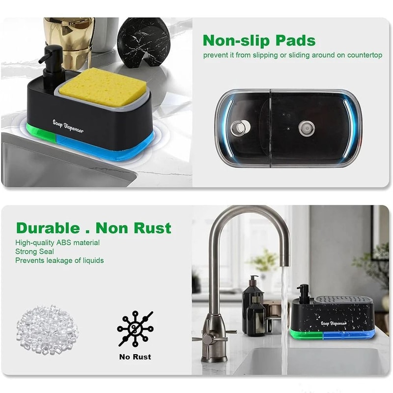 Acrylic Hand Dish Soap Dispenser Set Minimalist Kitchen Countertop Organizer 4