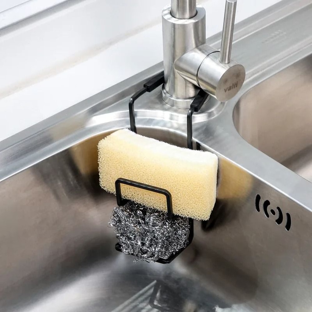 Metal Sink Storage Rack WallMounted Sucker Sponge Soap Holder 2