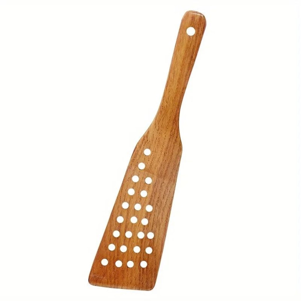 Natural Wood Spatula NonStick Professional StirFry Filter Tool 2