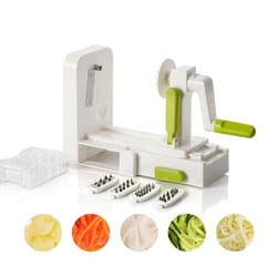 5-in-1 professional rotary vegetable spiralizer – foldable veggie pasta & spaghetti maker