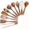 10Pack Artisan Natural Teak Wood Utensil Set Professional Cooking Baking Collection 0