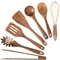 10Pack Artisan Natural Teak Wood Utensil Set Professional Cooking Baking Collection 6