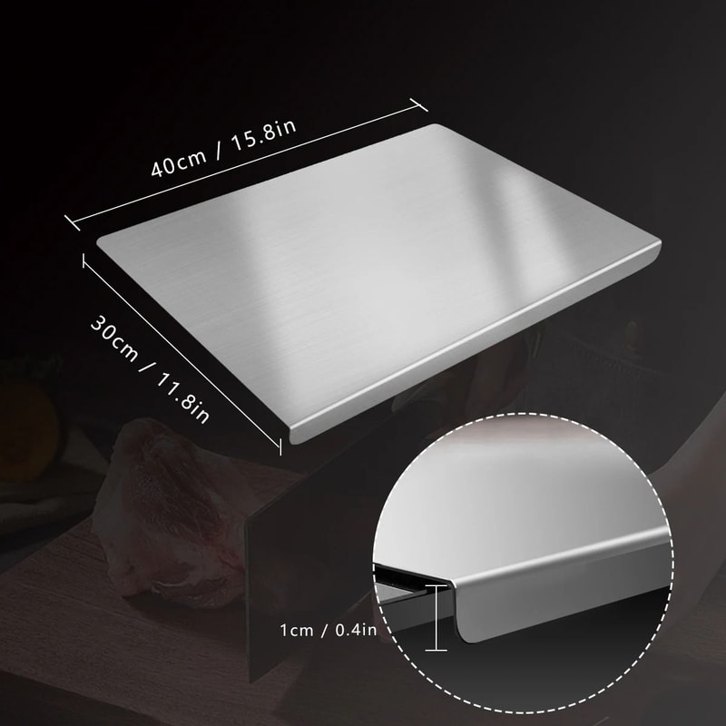 304 Stainless Steel Cutting Board AntiBacterial Butcher Block Rolling Board 6