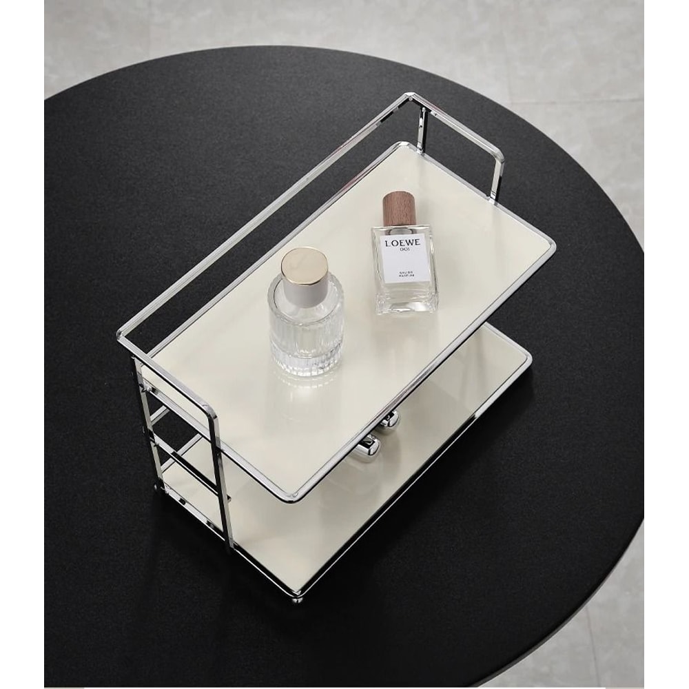 DoubleLayer Acrylic Desktop Storage Rack Luxury MultiFunctional Organizer 0