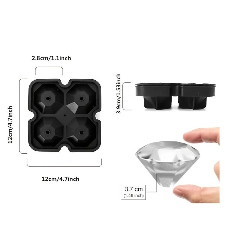 Luxury DiamondShaped Ice Cube Mold Professional DIY Cocktail Tray 2