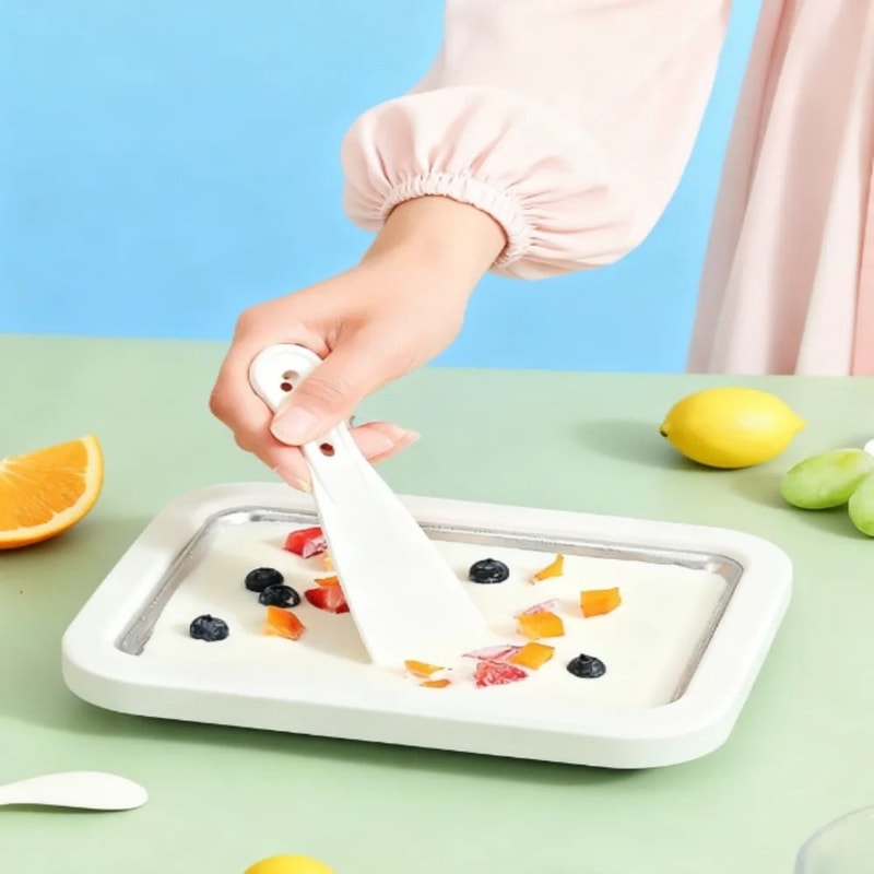 DIY Fried Ice Cream Maker Compact Stainless Steel Cold Plate For Kids 2