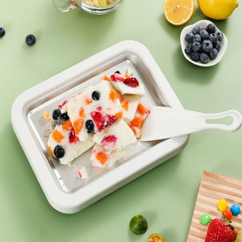DIY Fried Ice Cream Maker Compact Stainless Steel Cold Plate For Kids 3