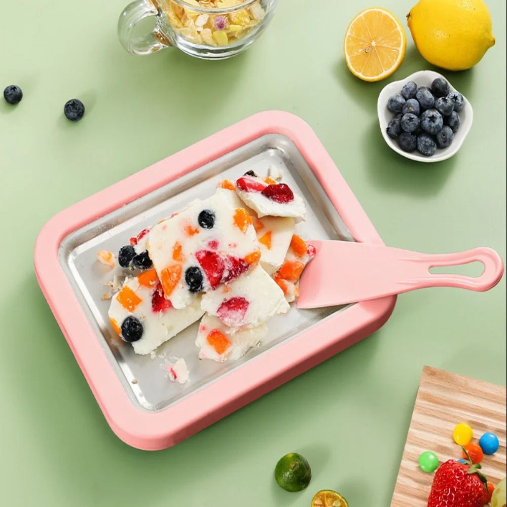 DIY Fried Ice Cream Maker Compact Stainless Steel Cold Plate For Kids 4