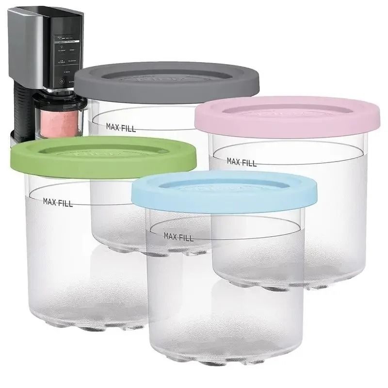 Ice Cream Storage Jars DoubleWall Insulated Cups With Airtight Sealed Lids 0