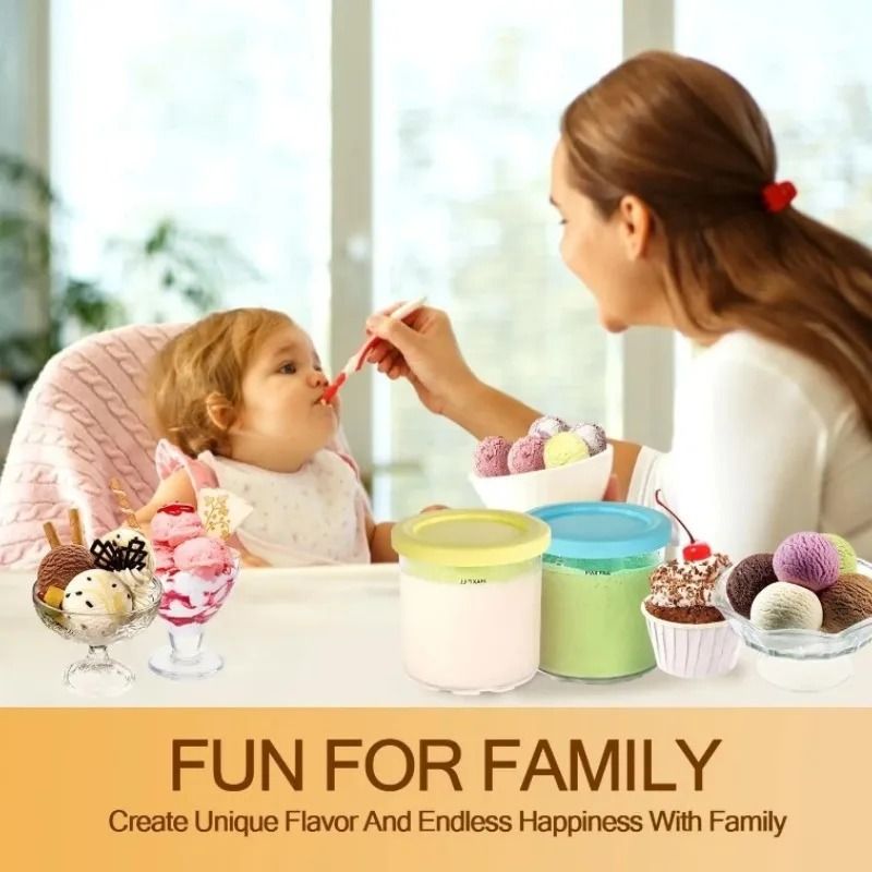 Ice Cream Storage Jars DoubleWall Insulated Cups With Airtight Sealed Lids 5