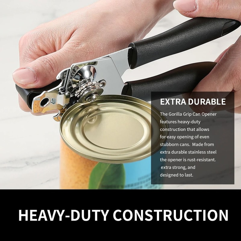 Ergonomic Manual Can Opener HeavyDuty Stainless Steel Kitchen Tool 2