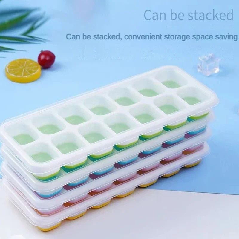 14Grid Professional Ice Cube Tray NonToxic Silicone Square Mold 4