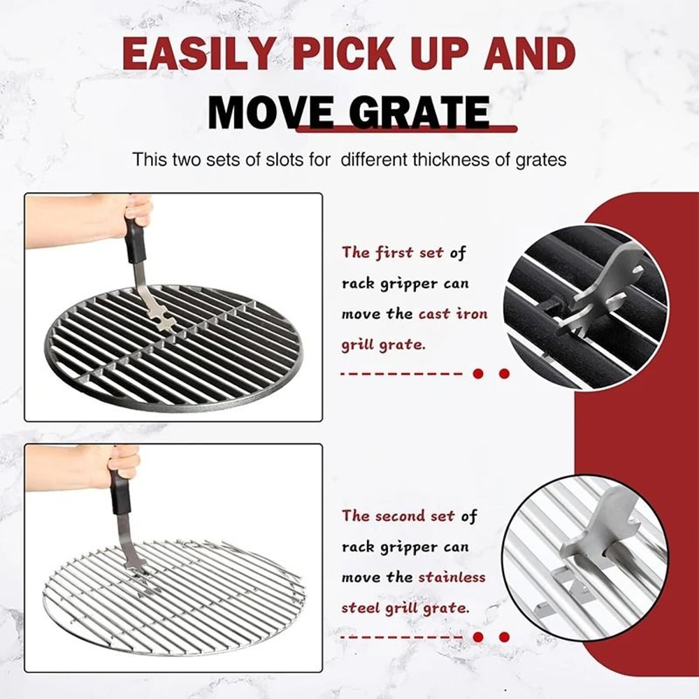 Universal Grill Grate Lifter HeavyDuty Grid Lifting Gripper 5