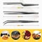 3Piece Professional Chef Tweezers Set Precision Stainless Steel Plating Tongs 1