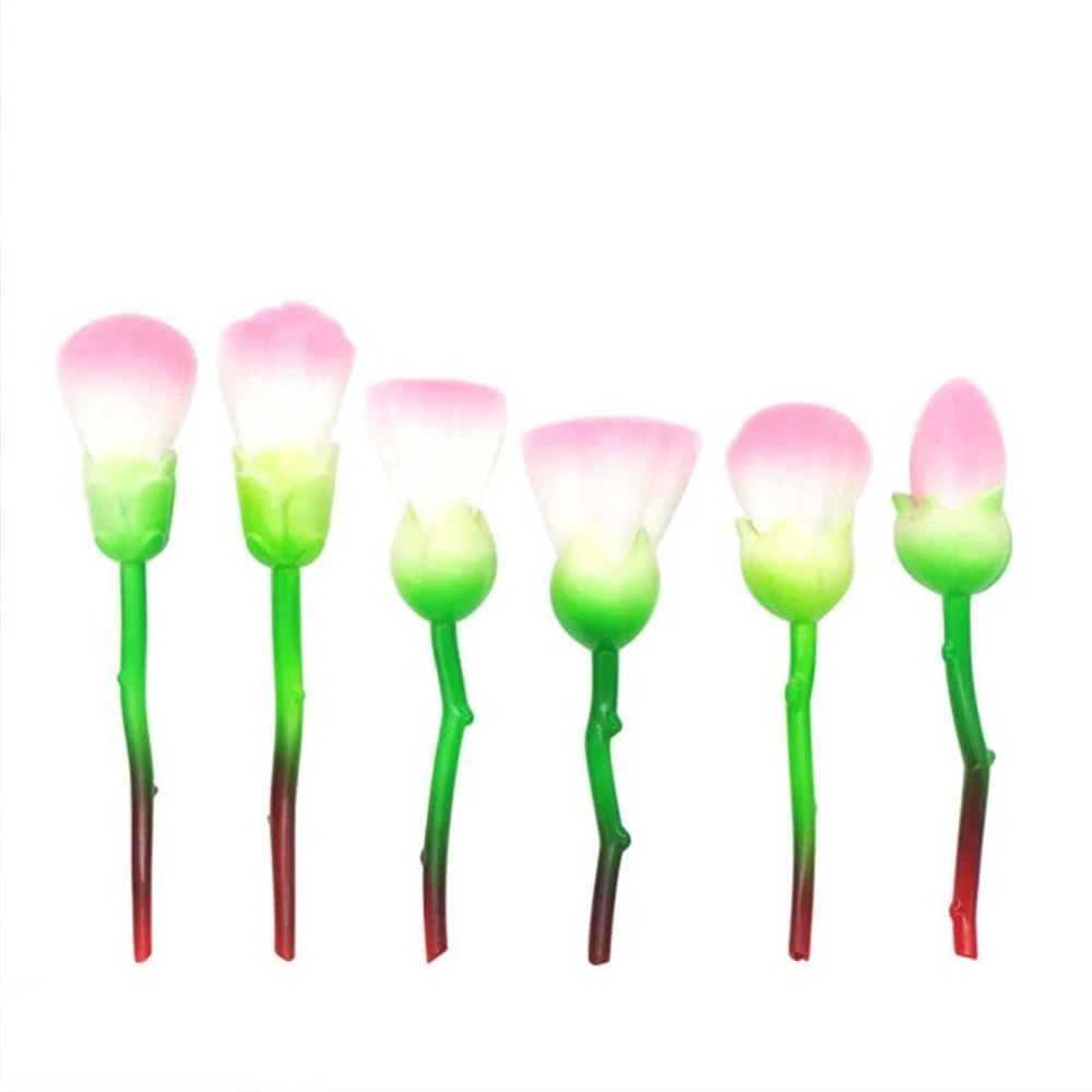 6Piece Rose Flower Professional Makeup Brush Set Enchanted Garden Cosmetic Collection 5