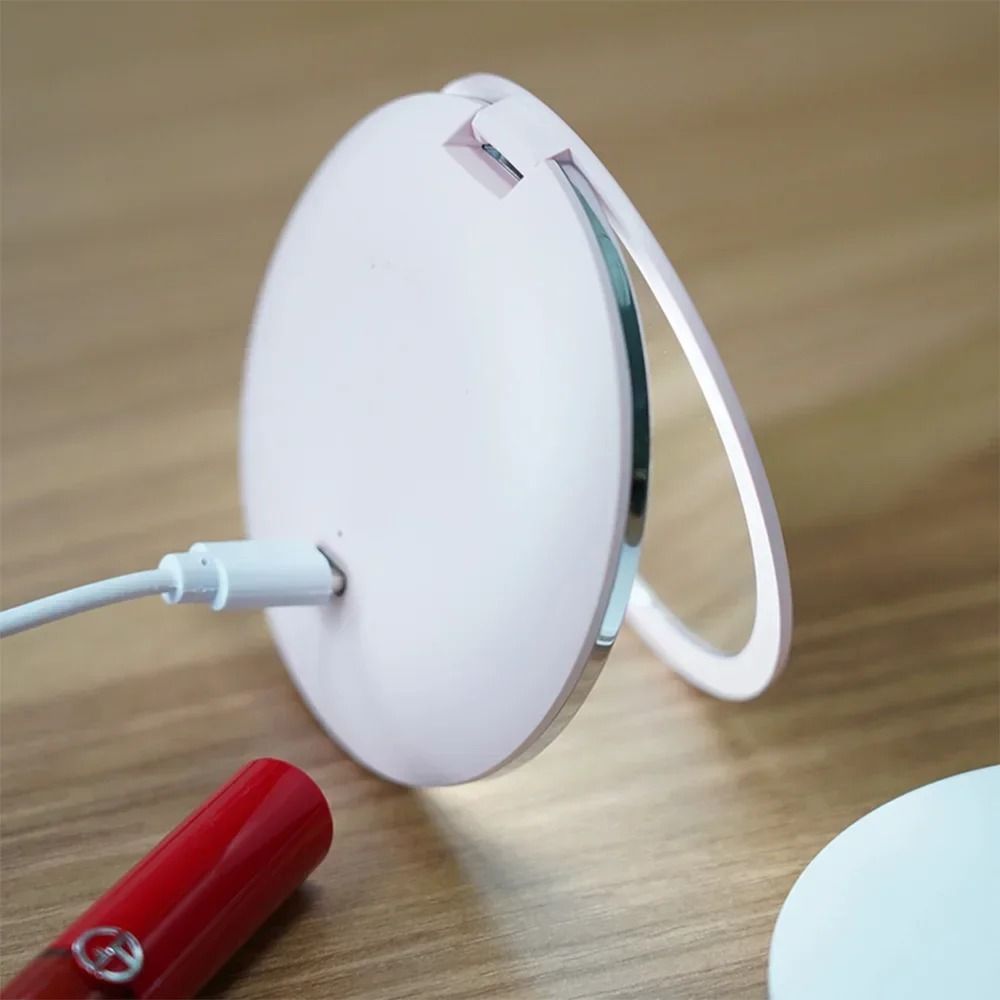 Rechargeable LED Pocket Makeup Mirror DualSided With 5x Magnification 3